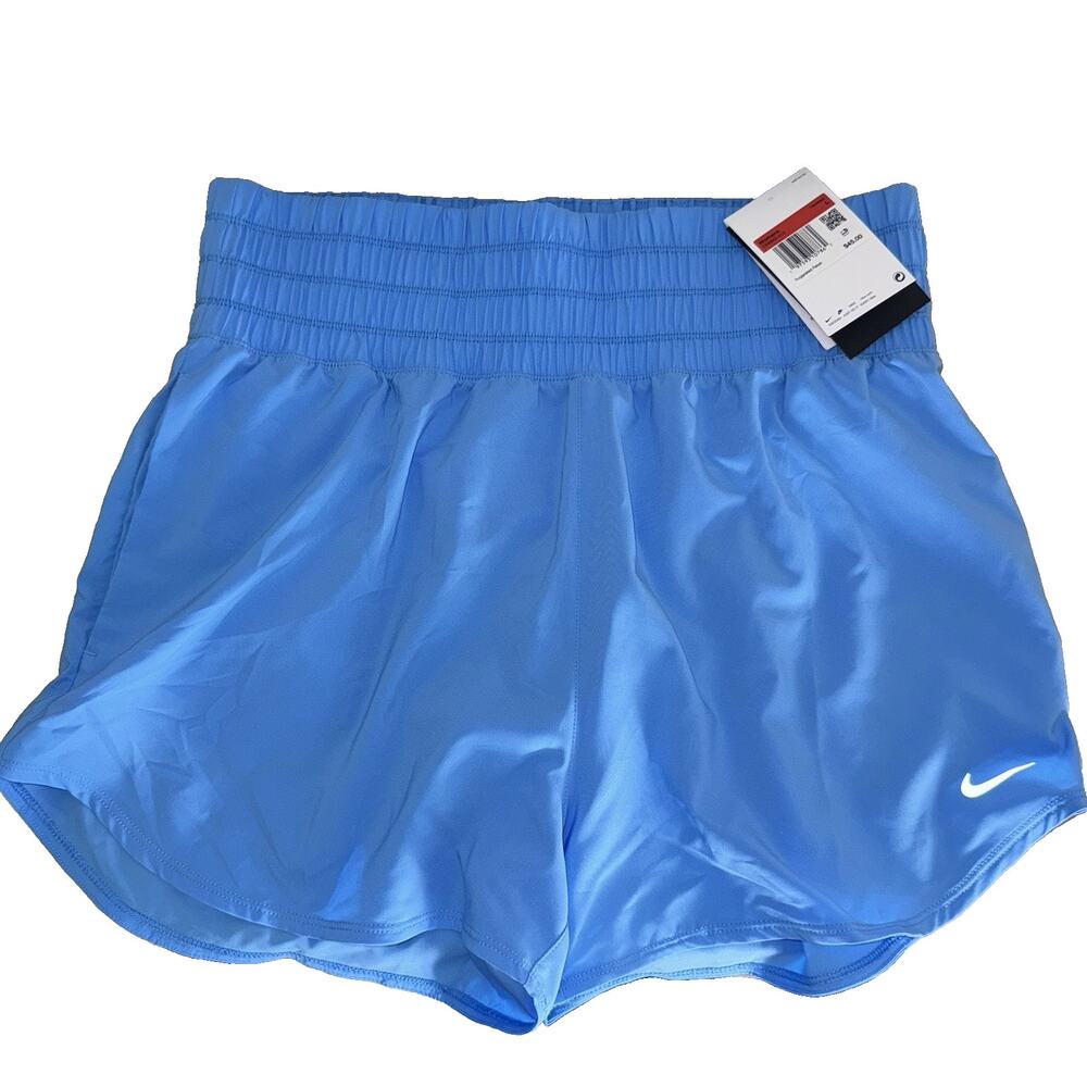 Nike Women Dri-FIT One High-Rise 3in Brief-Lined Training Shorts Blue DX6642-412 - Picture 1 of 8